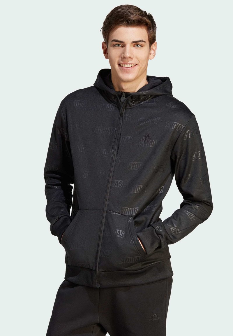 adidas Sportswear EMBOSSED FULL ZIP Fleece jacket black Zalando.ie