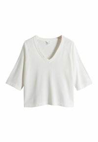 THE SET REGULAR FIT - 3 PACK V-NECK - Strickpullover - black cream taupe brown