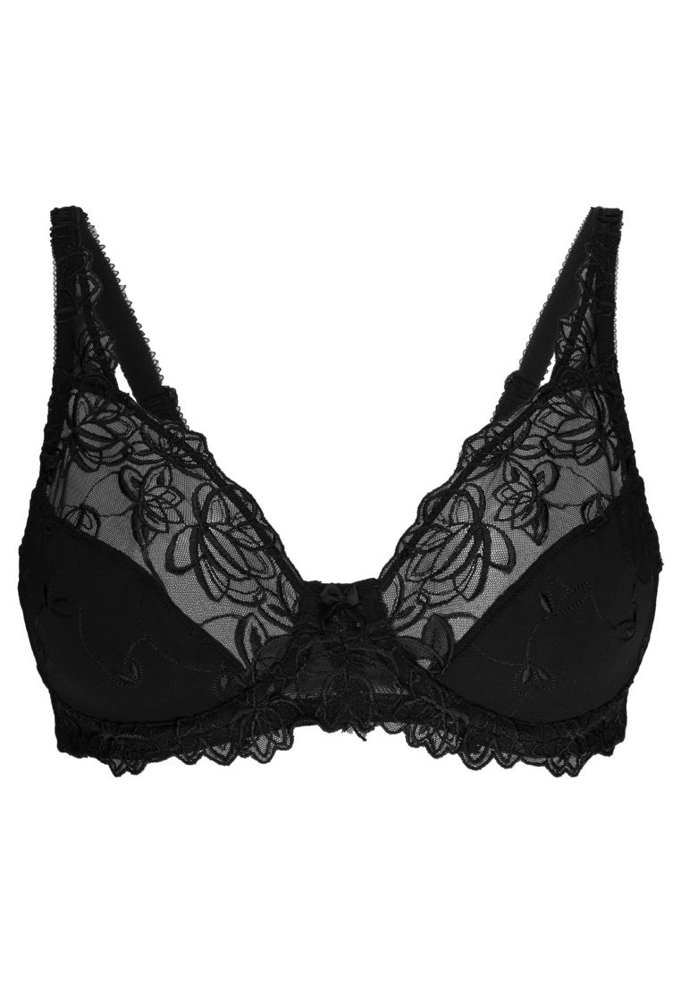 Hunkemöller DIVA Bøyle BH black Zalando.no Hunkemöller SATIN FLEECE - Bøyle-BH - black