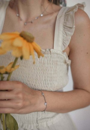 Hey Happiness TEXTURED CIRCLE  - Armband - silberfarben