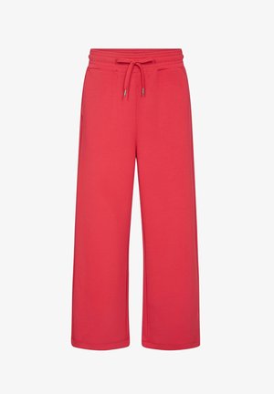 Rode wide-leg sweatpants gemaakt van zachte stof, met een elastische tailleband met verstelbare trekkoord en zijzakken.