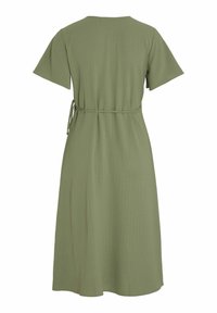 VILA VILOVIE S/S WRAP MIDI DRESS - NOOS - Robe de jour - oil green