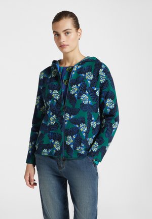 CARDIGAN CON CAPPUCCIO CON DISEGNI ALLAIN SEGUY - Sweatjacke - blu