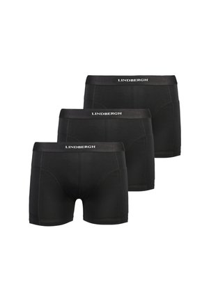 Drie zwarte boxershorts voor heren met elastische taillebanden waarop de merknaam "Lindbergh" in witte tekst staat.