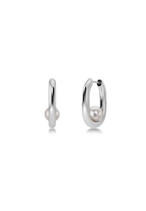 MODERNIST PEARL HOOPS LARGE - Earrings - steel