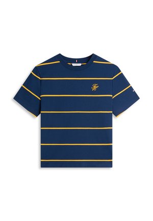 Tommy Hilfiger, LOGO EMBROIDERY JERSEY CREW NECK T-SHIRT - Lihtne T-särk - dark night/orange flash
