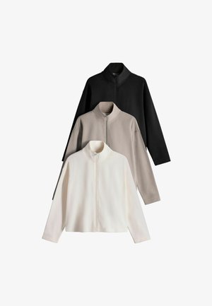 THE SET, 3 PACK ZIP UP MICRO FLEECES - Fleecejacke - brown stone cream