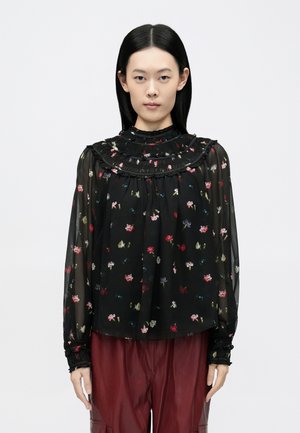 TUMBLING CARNATIONS LEOPOLD - Bluză - black/multi-coloured