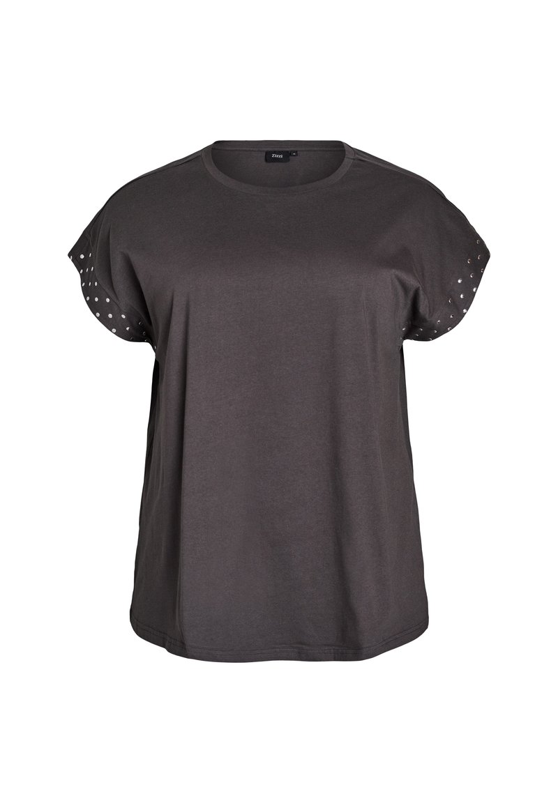 Zizzi T-shirt basic donkergrijs