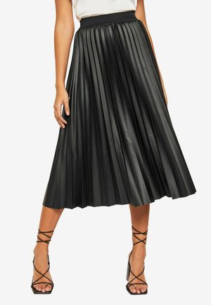 REGULAR FIT - A-line skirt - black faux leather