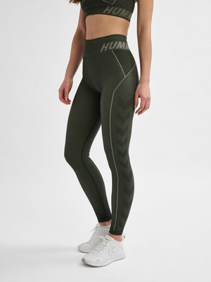 Hummel CHRISTEL SEAMLESS  - Tights - climbing ivy seagrass melange
