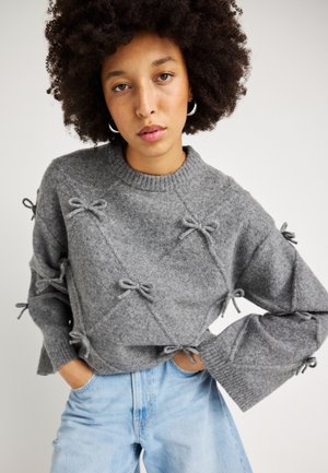 BOW SWEATER - Džemperis - grey melange