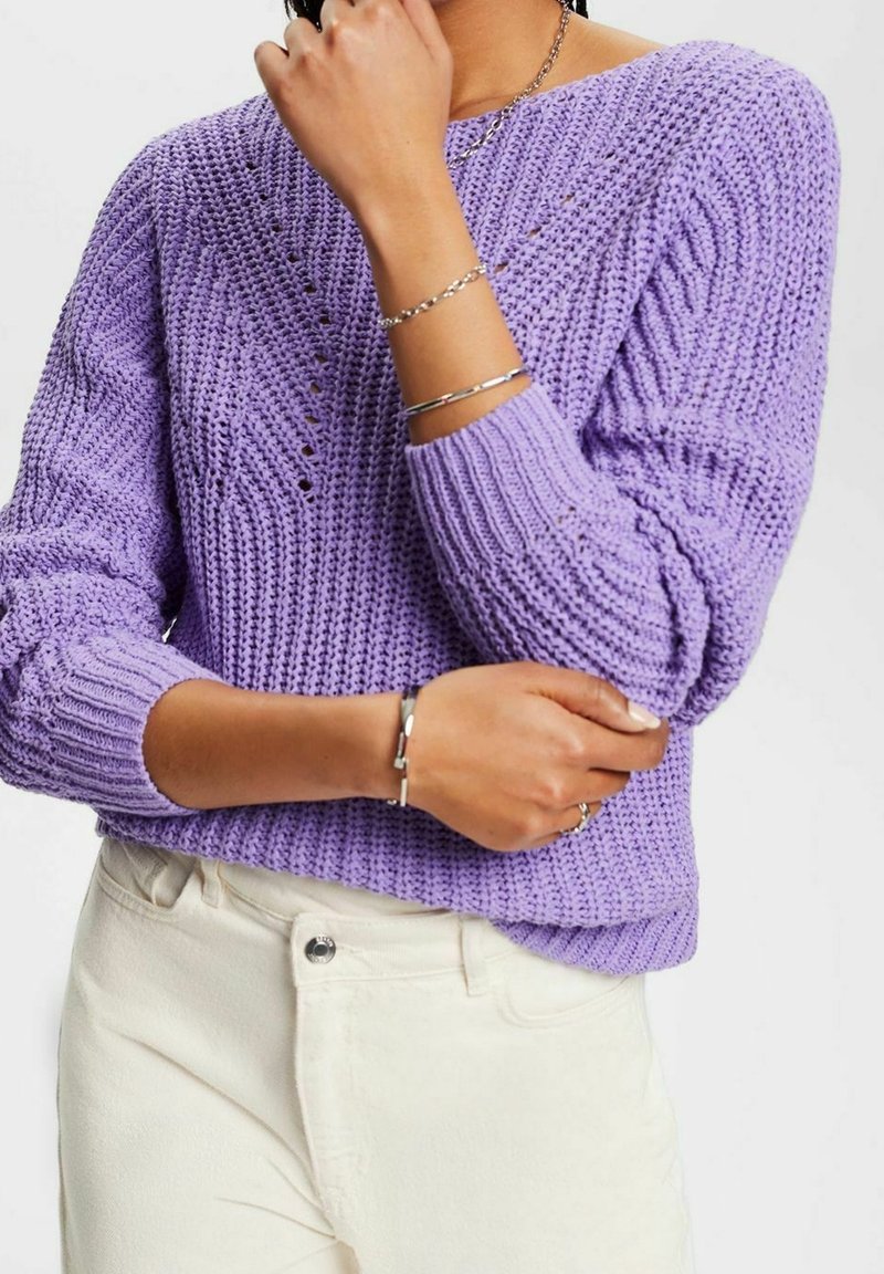 Esprit Stickad tröja - dark purple