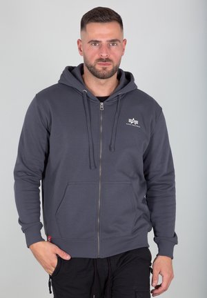 BASIC HOODY  - Tröja med dragkedja - grey black