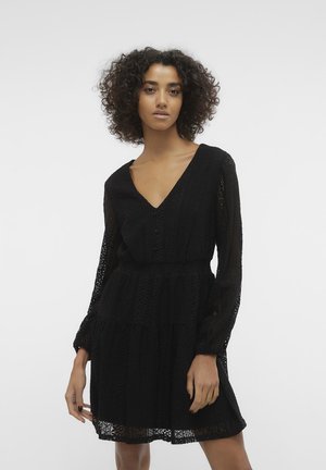 Vero Moda VMHONEY BUTTON SHORT DRESS - Φόρεμα ημέρας - black