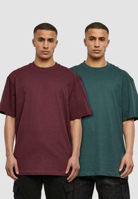 Urban Classics TEE 2-PACK - Basic póló - redwine bottlegreen