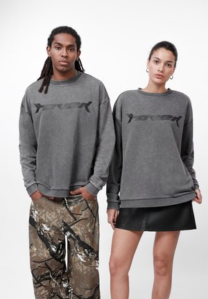 UNISEX - Sweatshirt - acid wash dark grey