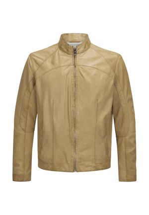 Lederjacke - dunkel beige
