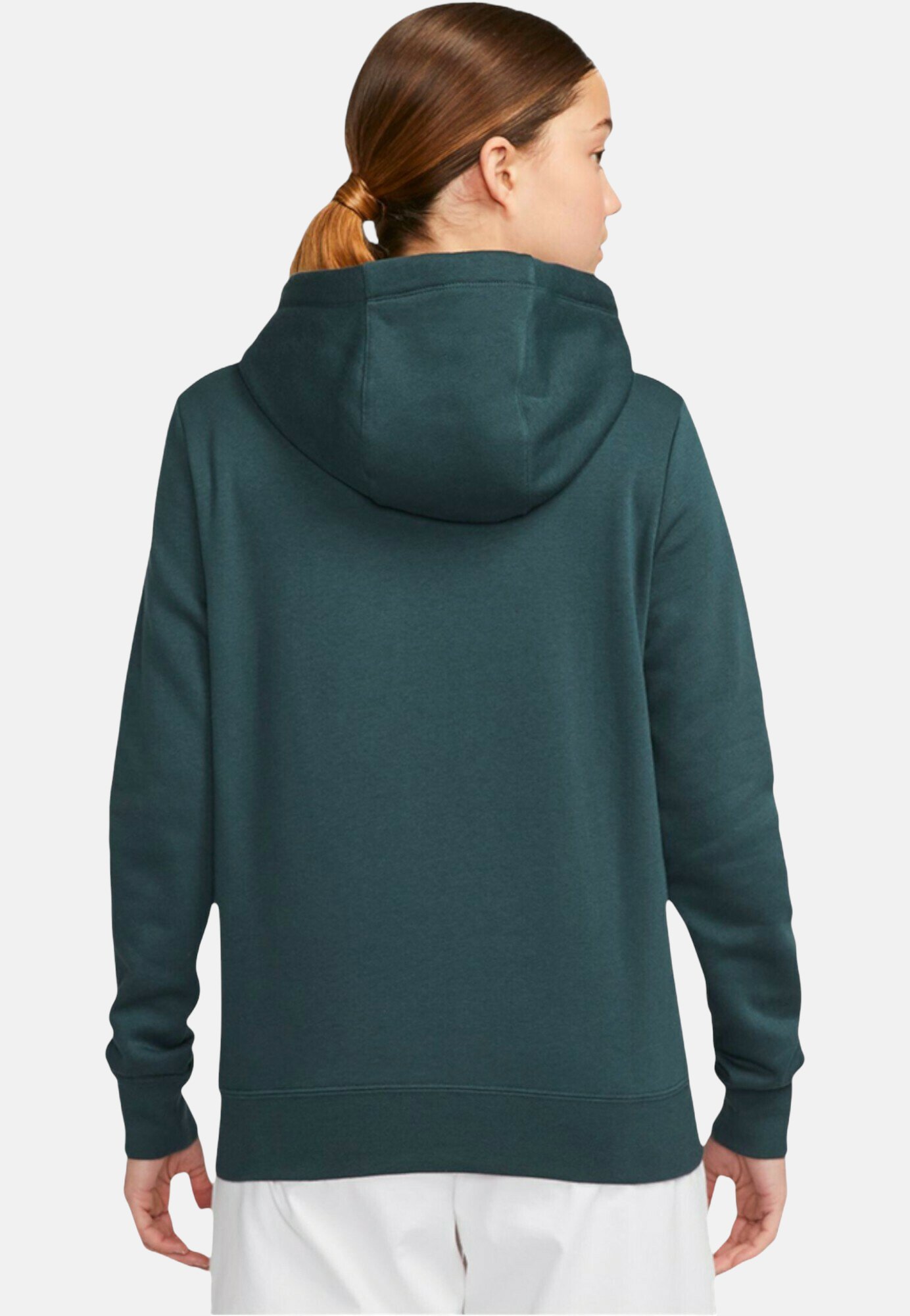 nike club fleece hoodie ash green