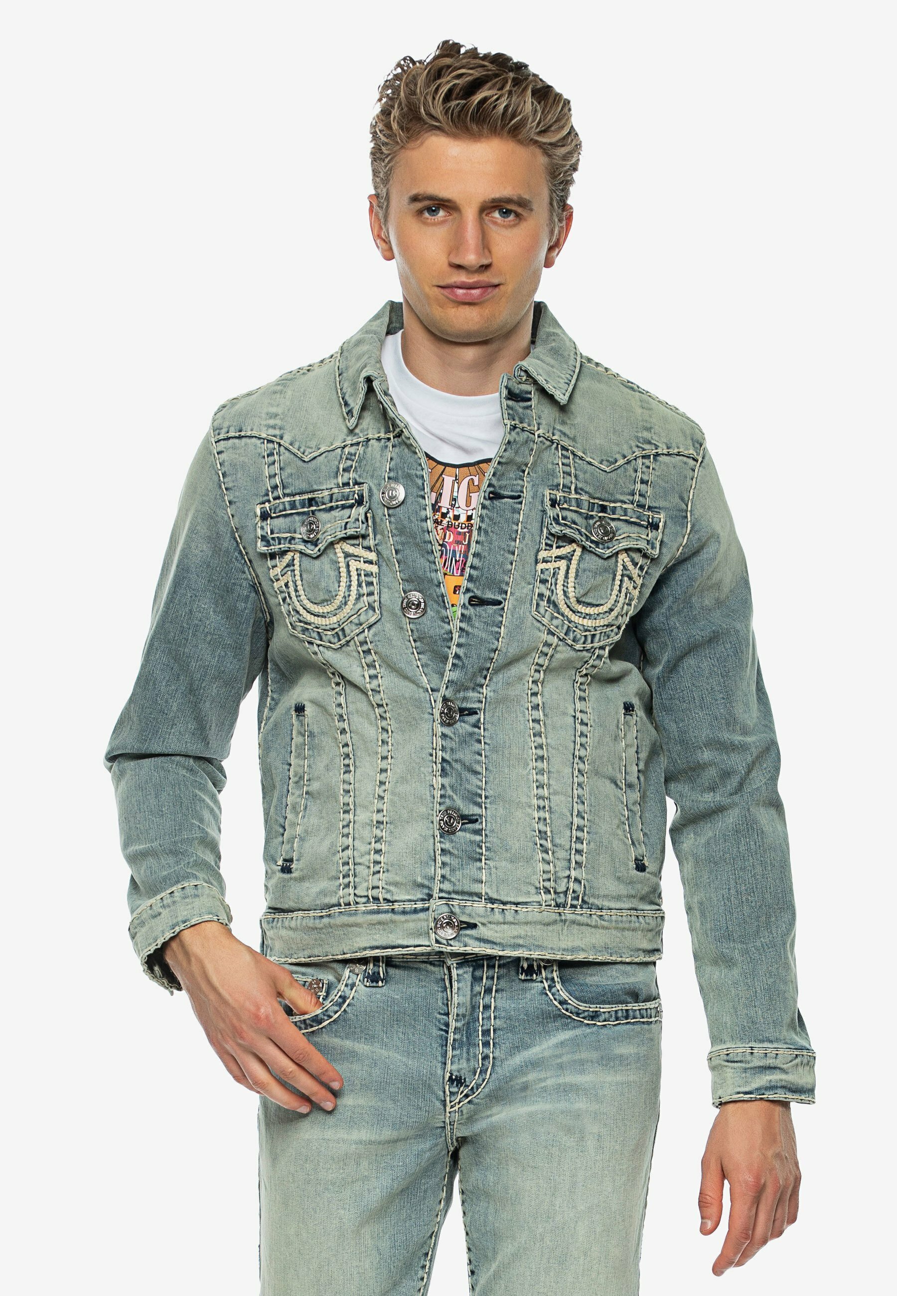 True Religion JIMMY SUPER T - Denim jacket - darb light/light-blue 