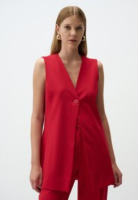 BUTTON DETAILED V-NECK SLEEVELESS - Bodywarmer - red
