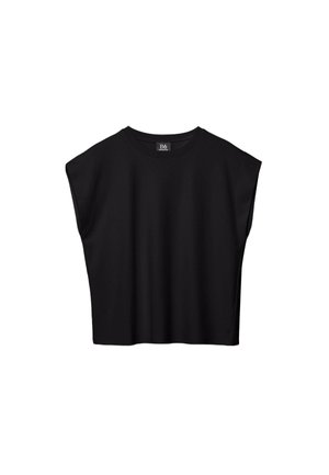 Stradivarius, BASIC DROP-SLEEVE T-SHIRT - T-Shirt basic - black