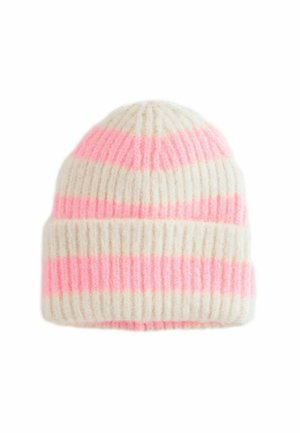 REGULAR FIT - Kootud müts - ecru cream pink stripe