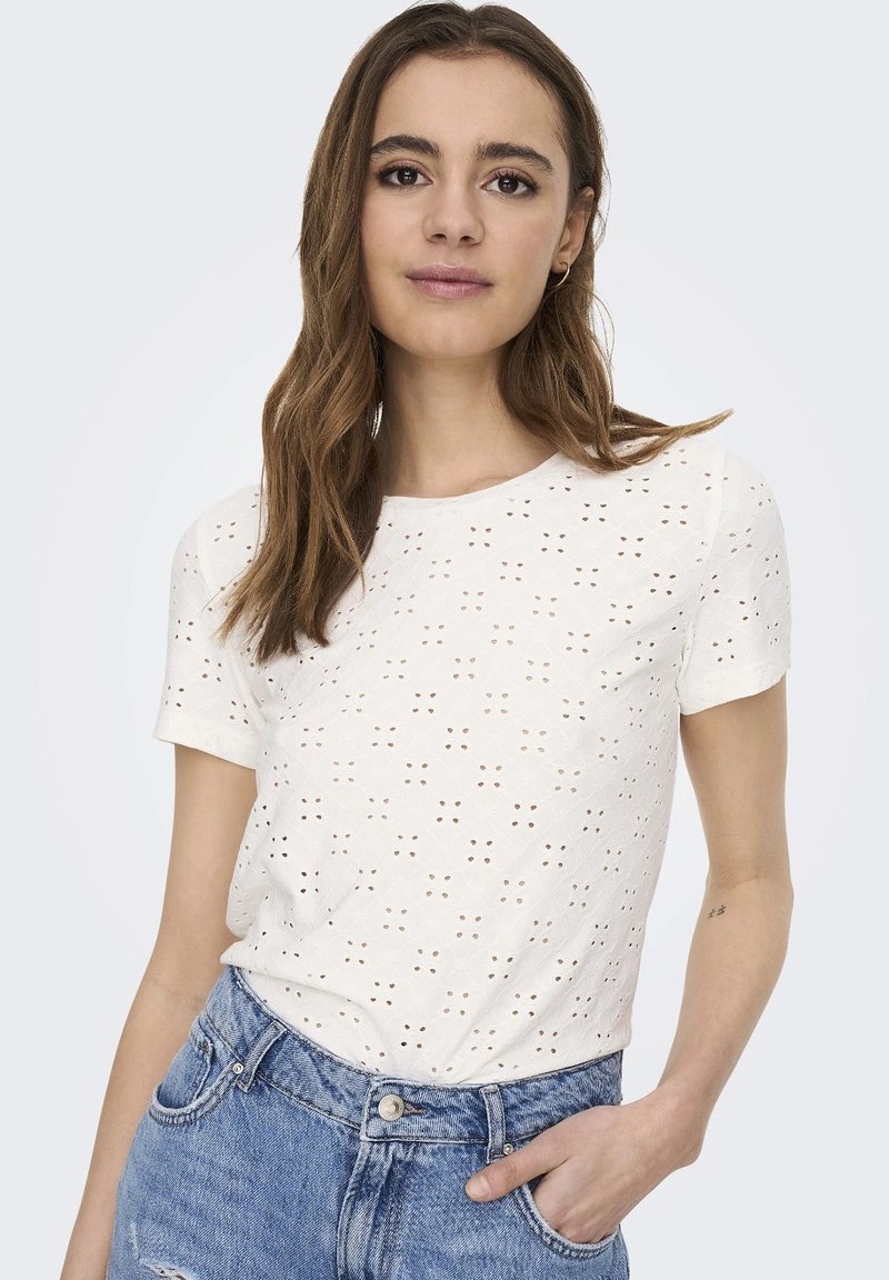JDY 2ER-SET KURZARM RUNDHALS - Basic T-shirt - weiß