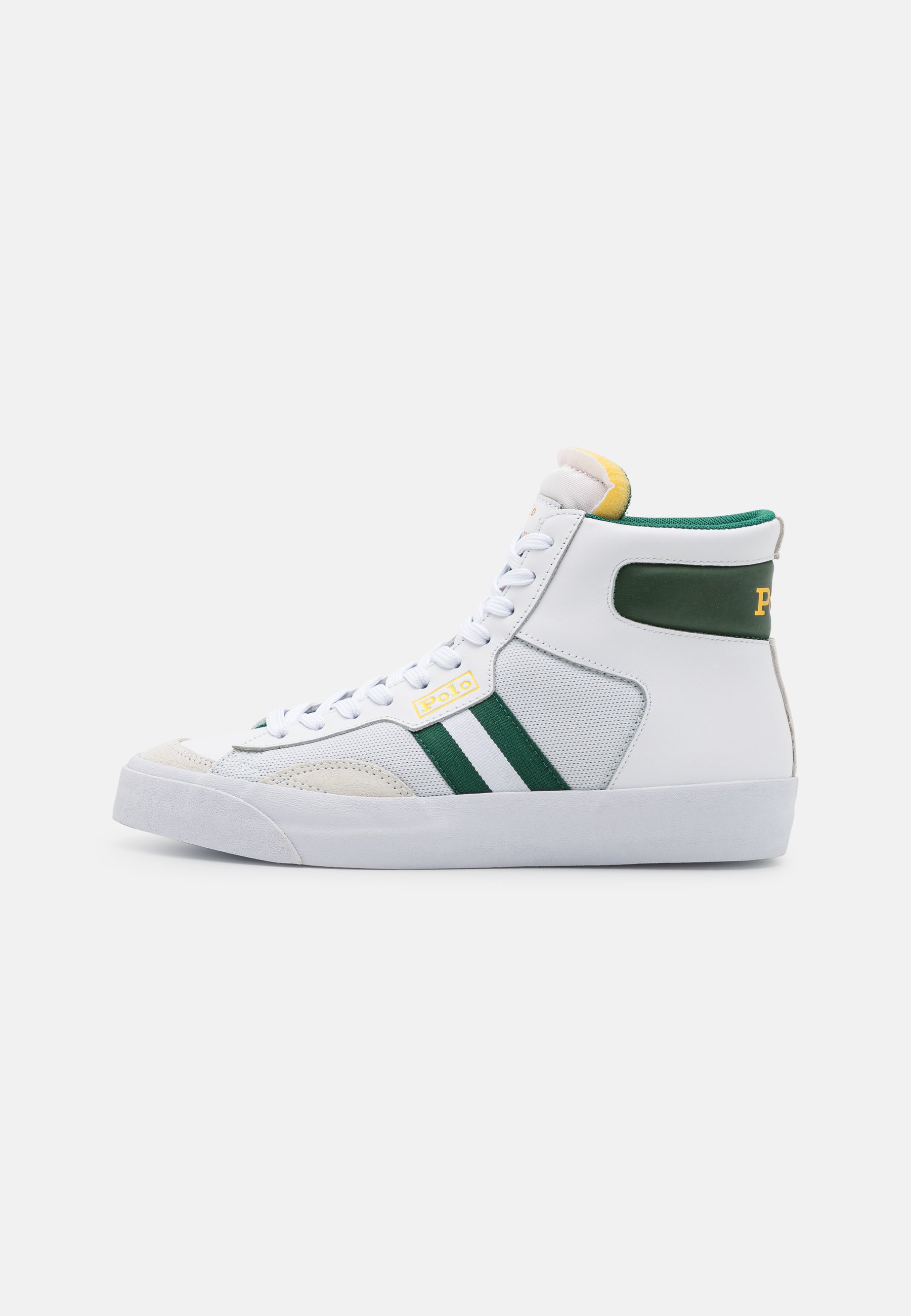 Polo Ralph Lauren GERVIN MID LACE UNISEX - Sneakers alte -  white/forest/bianco - Zalando.it