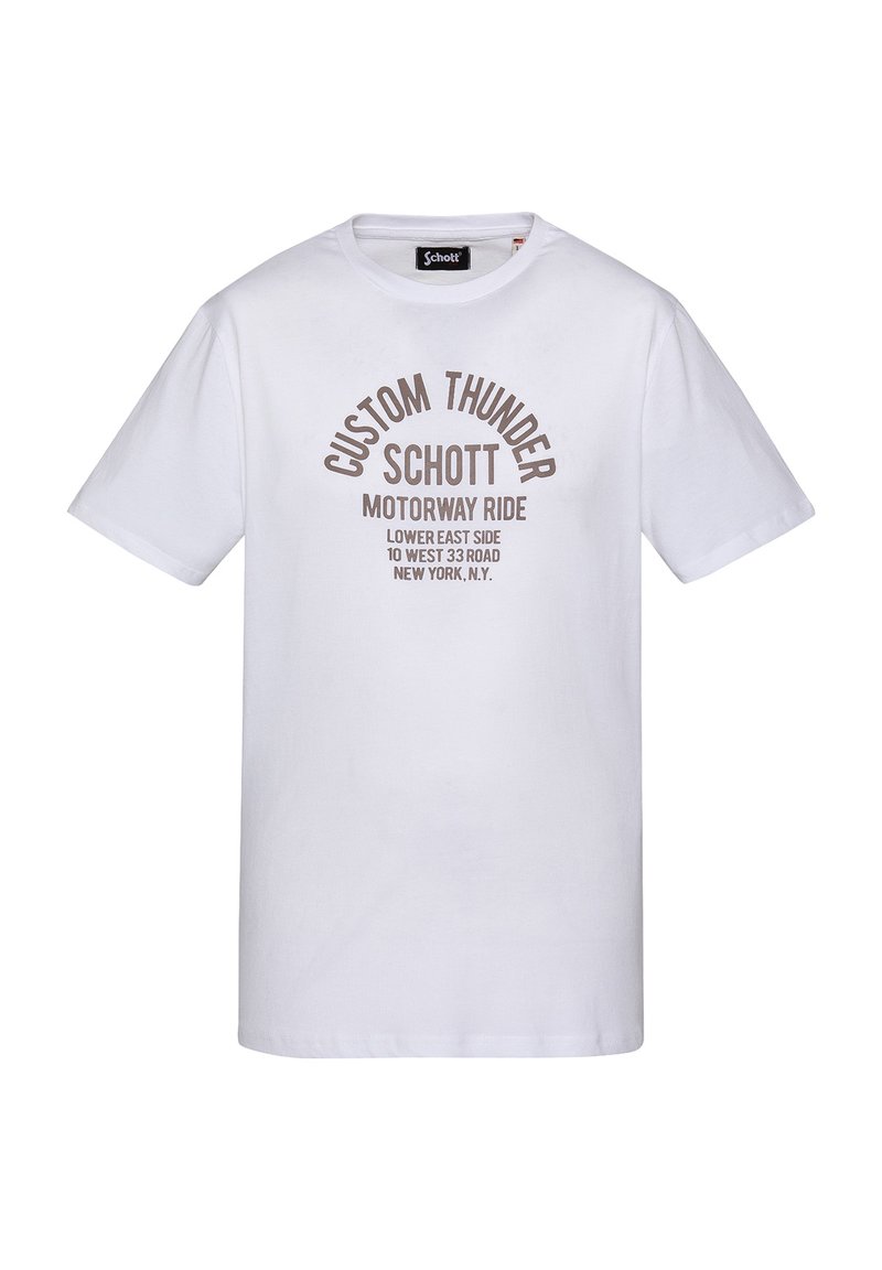 Schott T-shirt print wit