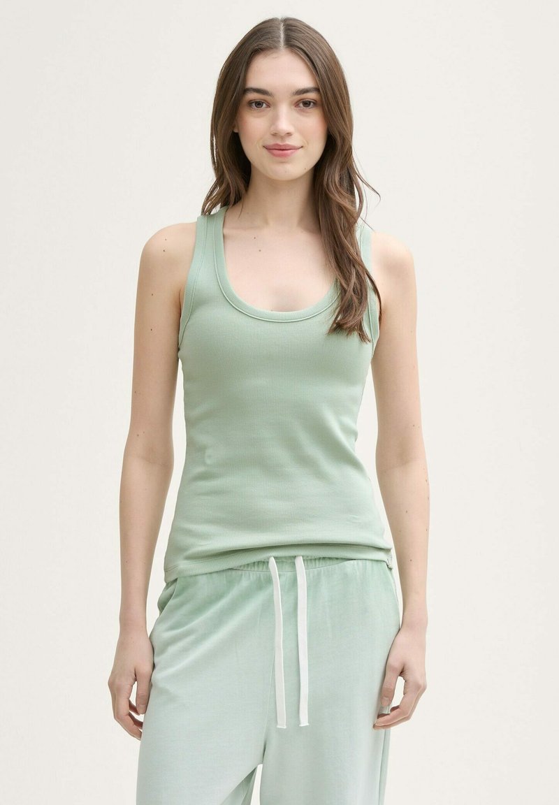 TOM TAILOR DENIM MIT STRUKTUR - Top - fresh mint green