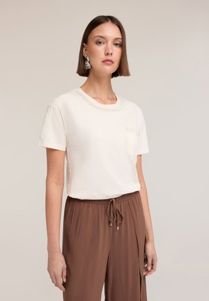 Motivi, T-SHIRT CON RICAMO DI PERLINE - Print T-shirt - rosa cipria