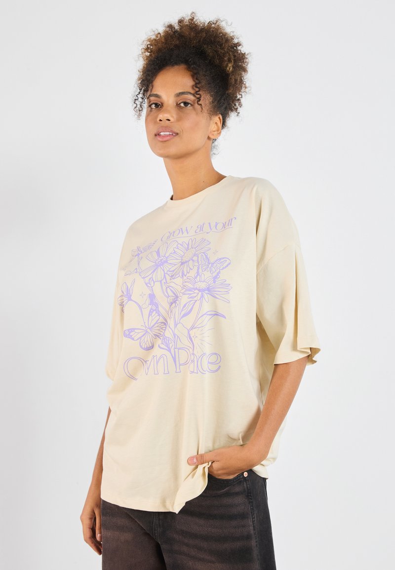 Even&Odd by Zalando - Marškinėliai su spaudiniu - beige, Padidinti