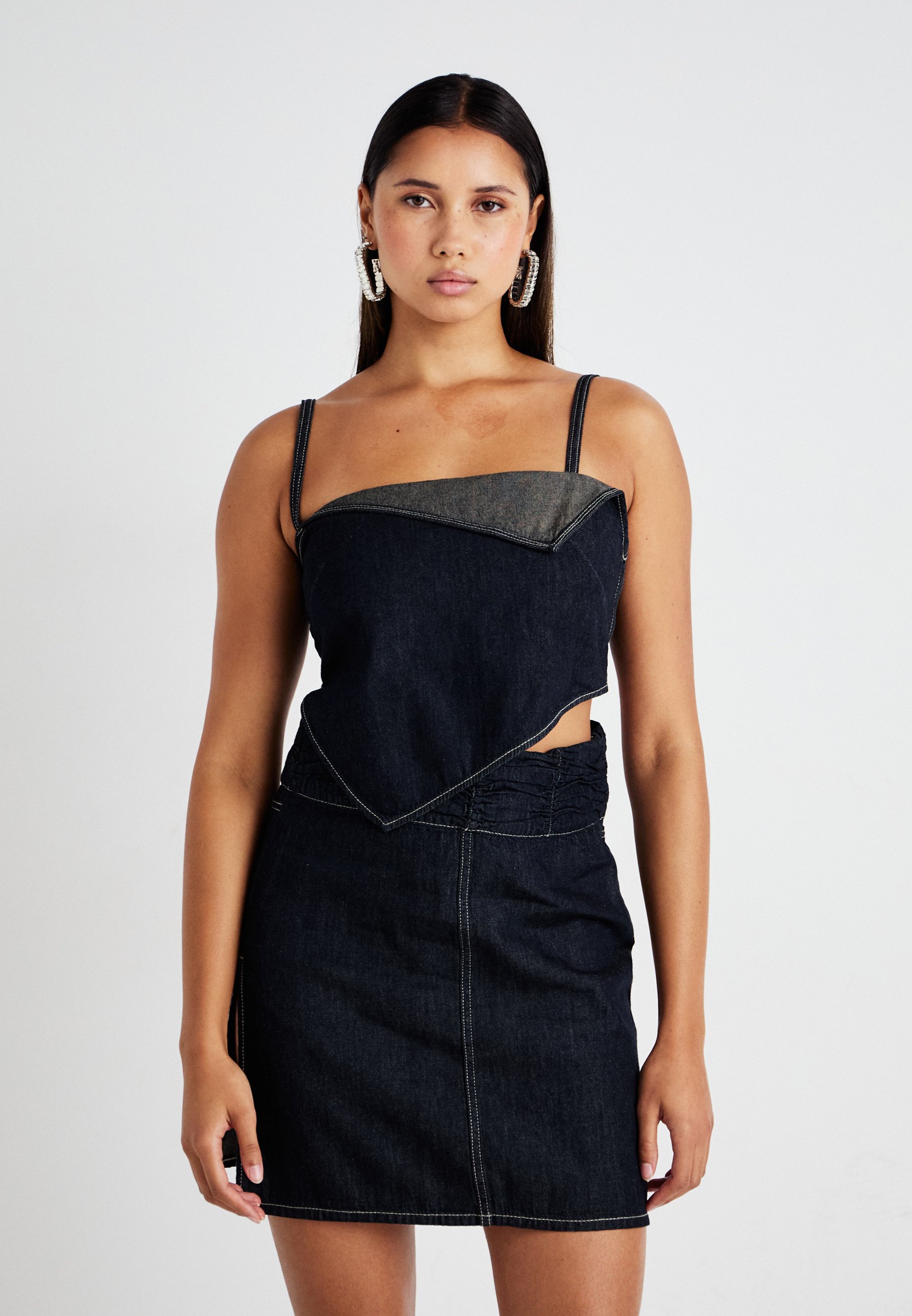 Weekday FITTED ASYMMETRIC - Top - blue touch/blue - Zalando.ie