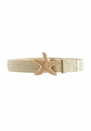 RAFFIA  - Vyö - natural with starfish gold buckle
