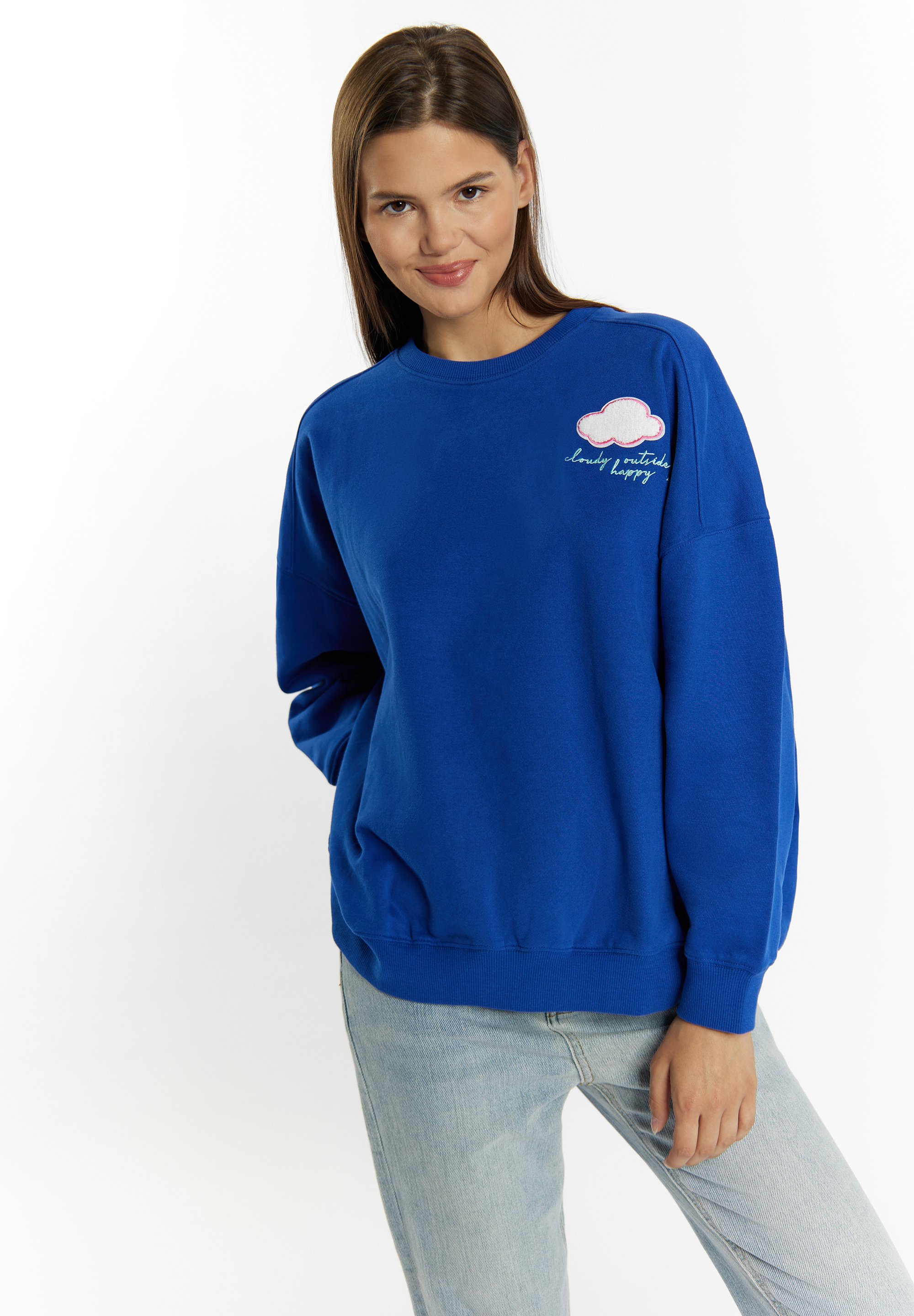 myMo MIT APPLIKATION Sweatshirt royalblau/royal blue Zalando