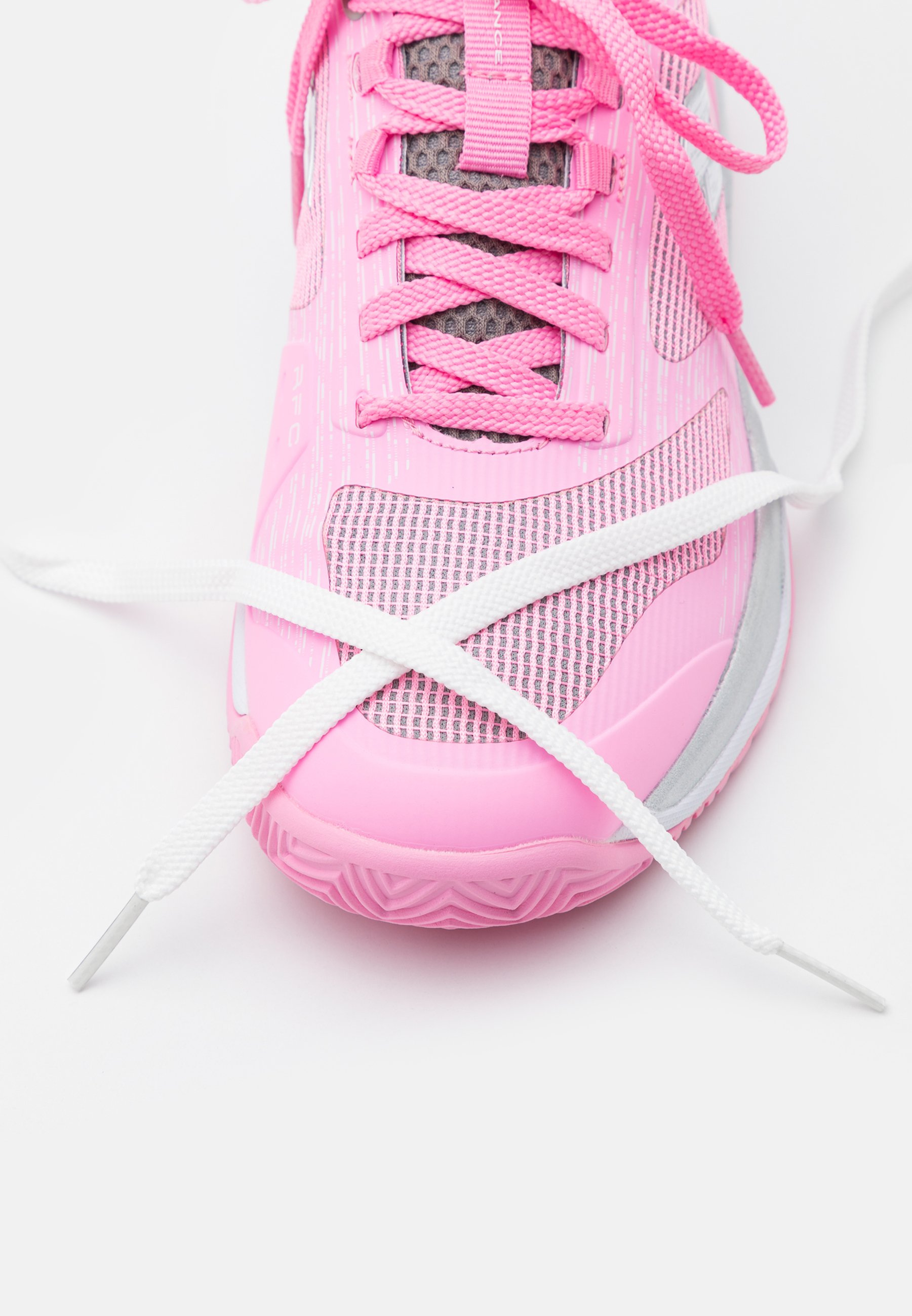 pink and gray tennis shoes