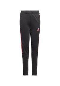 Schwarze Sporthosn mit rosa Seitenstreifen, aus leichtem Material. Verfügt über einen elastischen Bund und ein Logodetail am Oberschenkel.