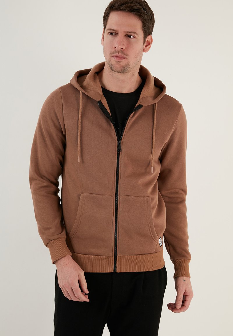 Buratti Felpa con zip - light brown