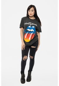 Paradiso Clothing THE ROLLING STONES RAINBOW TONGUE - Print T-shirt - charcoal