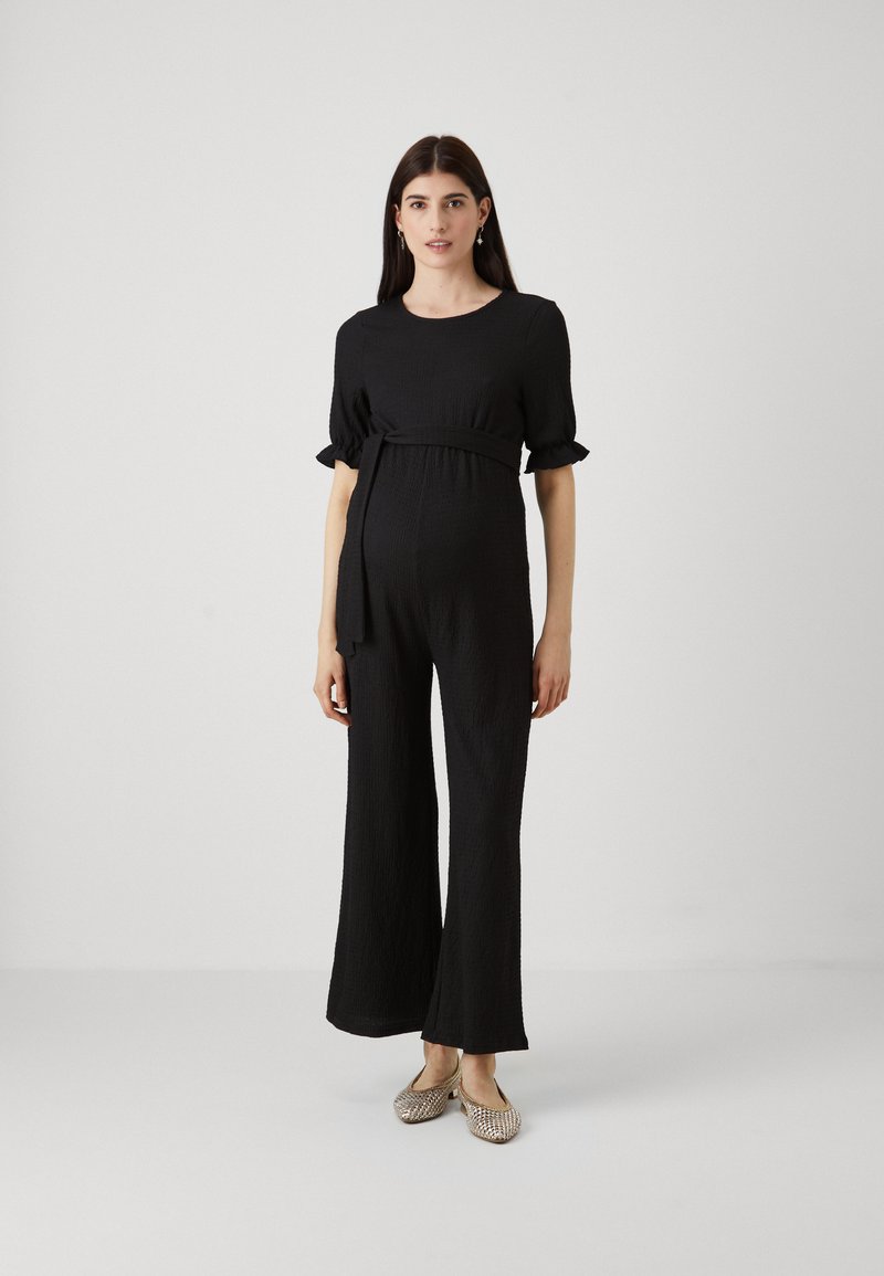 ONLY MATERNITY OLMHARPER 2/4 FRILL JUMPSUIT  - Jumpsuit - black