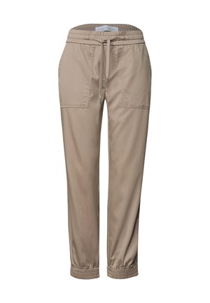 Street One Studio, SLIM LEG JOGGPANTS IN CUPRO-TOUCH-QUALITÄT - Stoffhose - dark stone sand