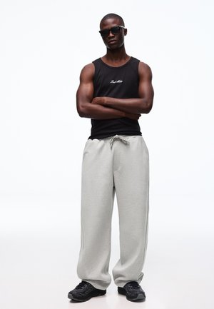 Bershka INTERLOCK BALLOON -  - Pantaloni sportivi - dark grey