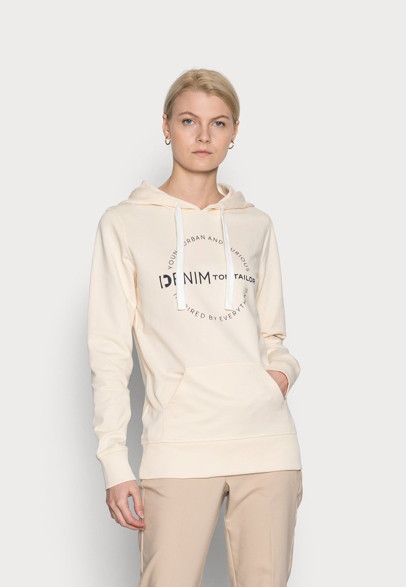 TOM TAILOR DENIM Sweatshirt com capuz - soft creme beige