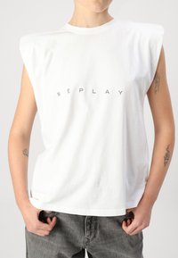 Replay Apdrukāts T-krekls - white
