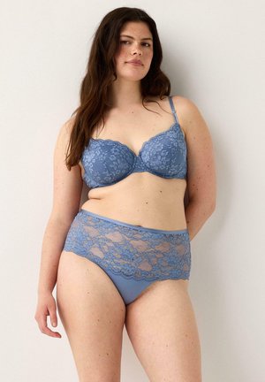 WITH HIGH WAIST - Trosor - dusty blue
