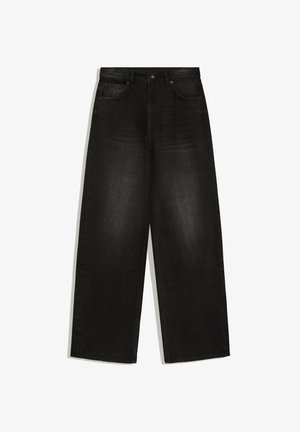Bershka, STRAIGHT WIDE HIGH WAIST- JEANS - Jean baggy - black