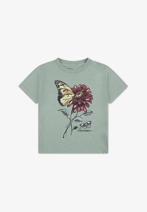 Abercrombie & Fitch, FLOWER CLASSIC TEE - Trükipildiga T-särk - iceberg green