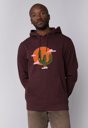 KAKTUS IM SONNENUNTERGANG - Sweat à capuche - red brown
