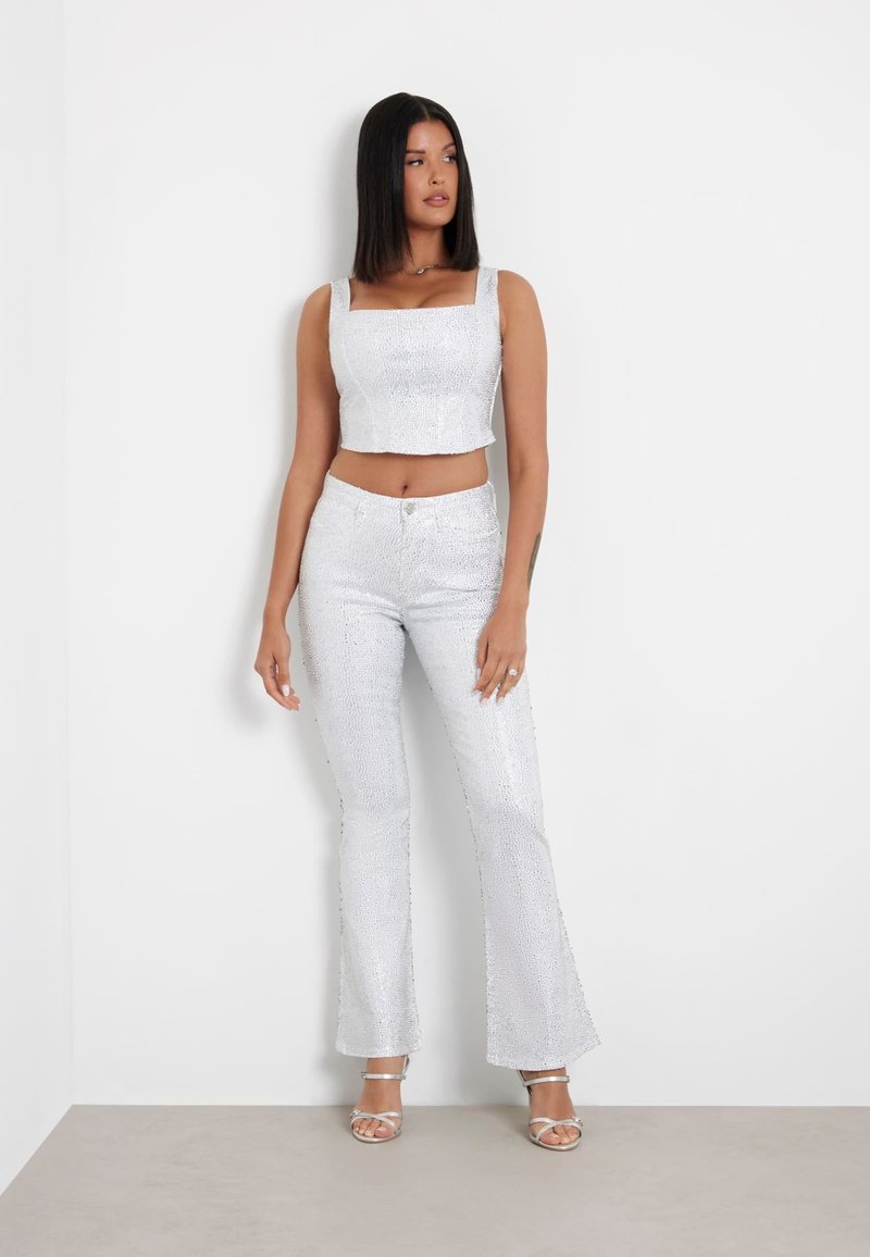 Guess Bootcut jeans zilverkleurig